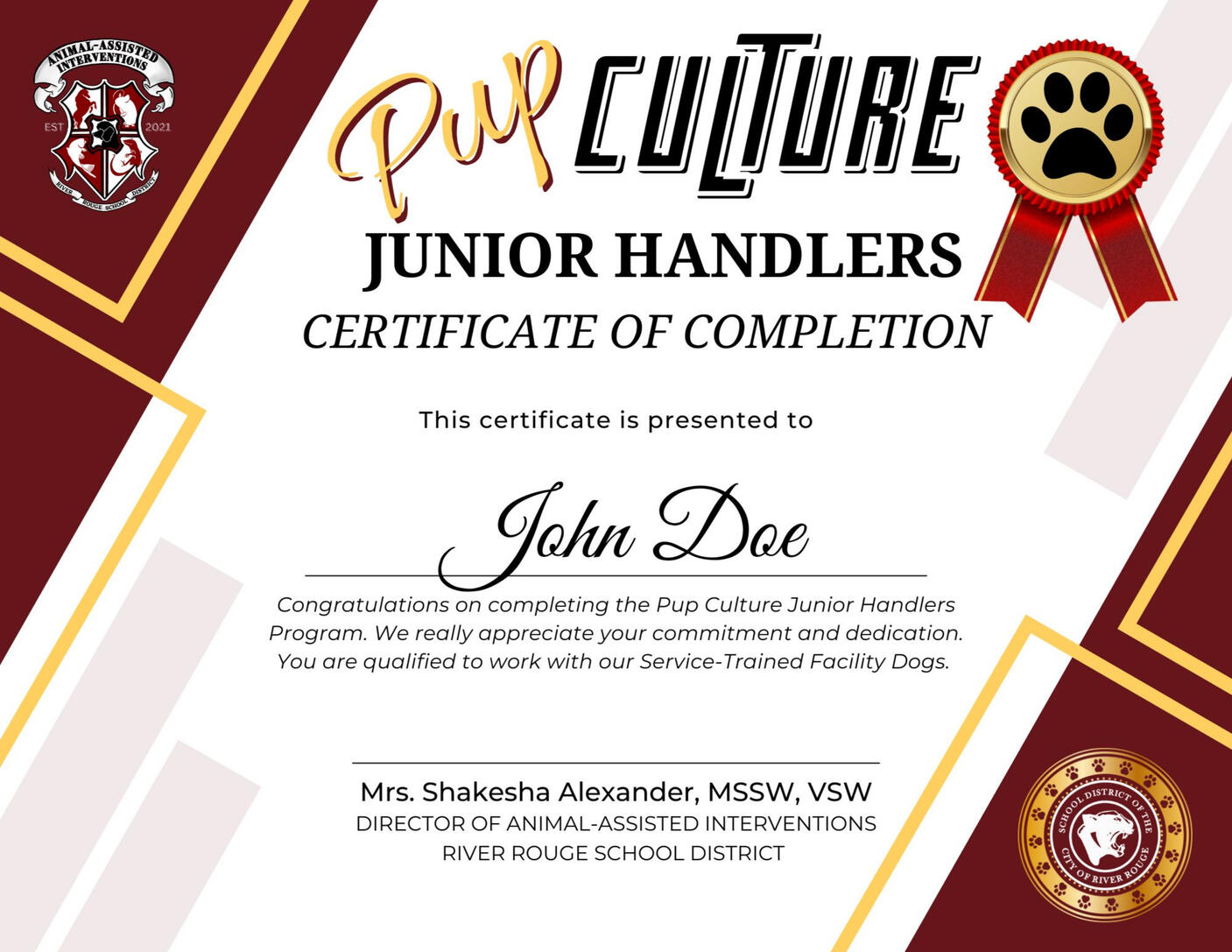 PCL Certificate of Completion